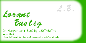 lorant buslig business card